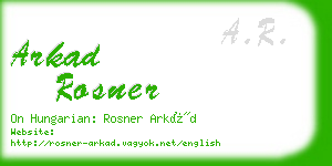 arkad rosner business card